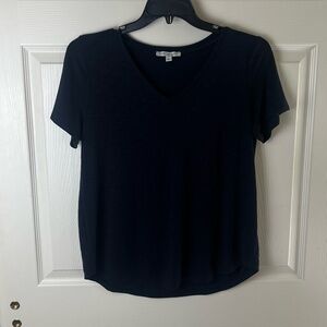 Classic Navy V-Neck Women's Top